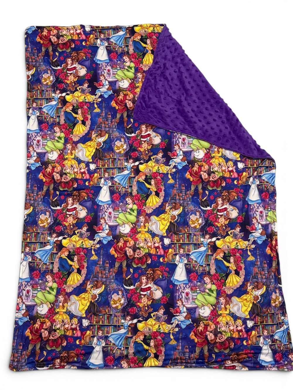 Beauty and the Beast Bamboo/Minky dot Blanket